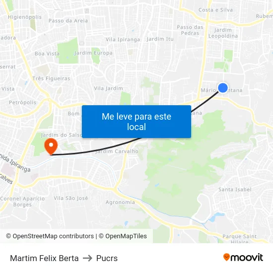 Martim Felix Berta to Pucrs map
