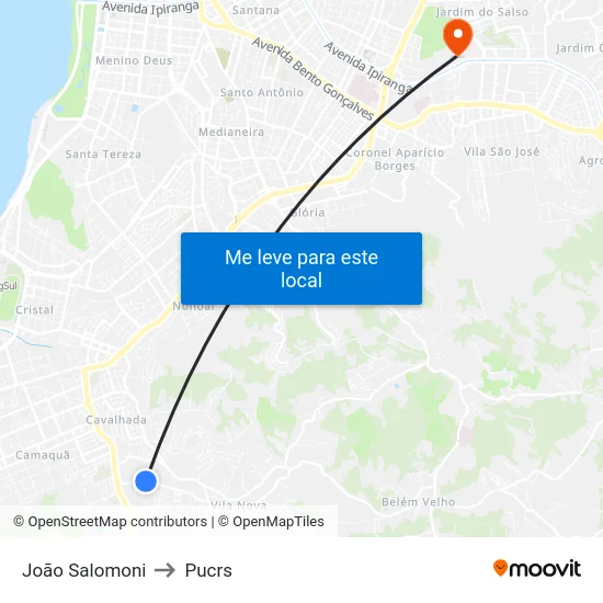 João Salomoni to Pucrs map