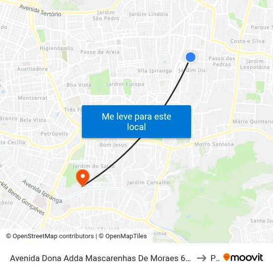 Avenida Dona Adda Mascarenhas De Moraes 645 Jardim Itu-Sabará Porto Alegre - Rio Grande Do Sul 91220-140 Brasil to Pucrs map