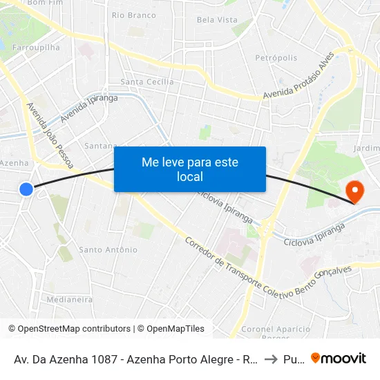 Av. Da Azenha 1087 - Azenha Porto Alegre - Rs 90160-006 Brasil to Pucrs map