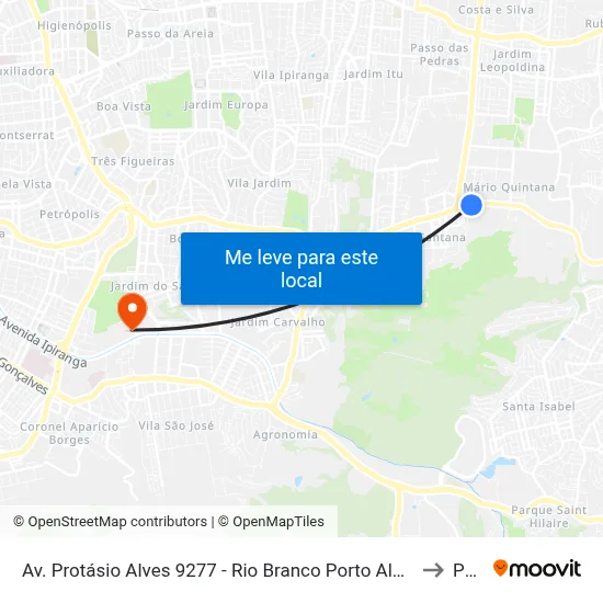 Av. Protásio Alves 9277 - Rio Branco Porto Alegre - Rs 91260-000 Brasil to Pucrs map