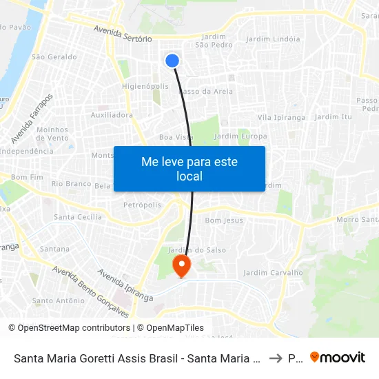 Santa Maria Goretti Assis Brasil - Santa Maria Goretti Porto Alegre - Rs 91010-001 Brasil to Pucrs map