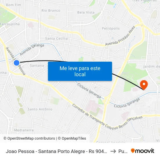 Joao Pessoa - Santana Porto Alegre - Rs 90450-190 Brasil to Pucrs map