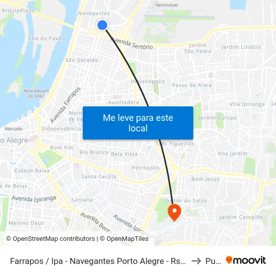 Farrapos / Ipa - Navegantes Porto Alegre - Rs 90240-001 Brasil to Pucrs map