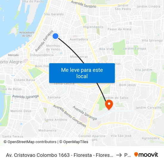 Av. Cristovao Colombo 1663 - Floresta - Floresta Porto Alegre - Rs 90560-003 Brasil to Pucrs map