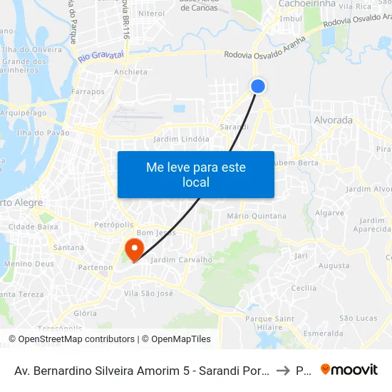 Av. Bernardino Silveira Amorim 5 - Sarandi Porto Alegre - Rs 91751-831 Brasil to Pucrs map