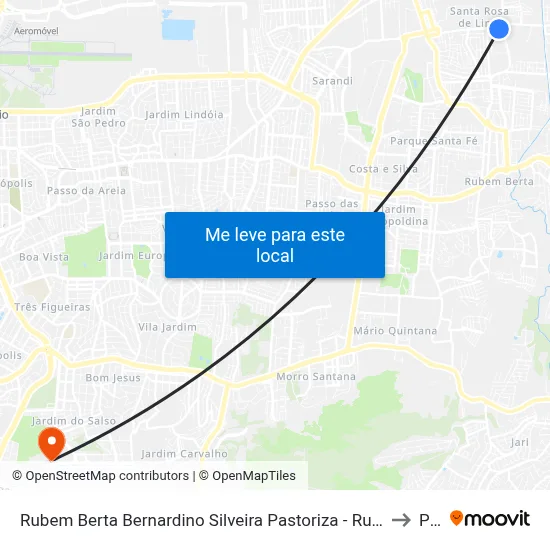 Rubem Berta Bernardino Silveira Pastoriza - Rubem Berta Porto Alegre - Rs 91160-310 Brasil to Pucrs map