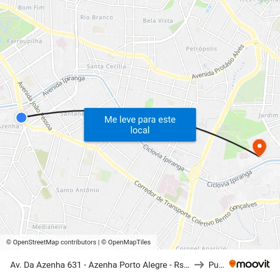 Av. Da Azenha 631 - Azenha Porto Alegre - Rs 90160-001 Brasil to Pucrs map