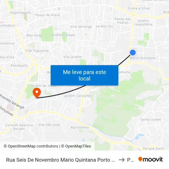 Rua Seis De Novembro Mário Quintana Porto Alegre - Rs 91270-320 Brasil to Pucrs map
