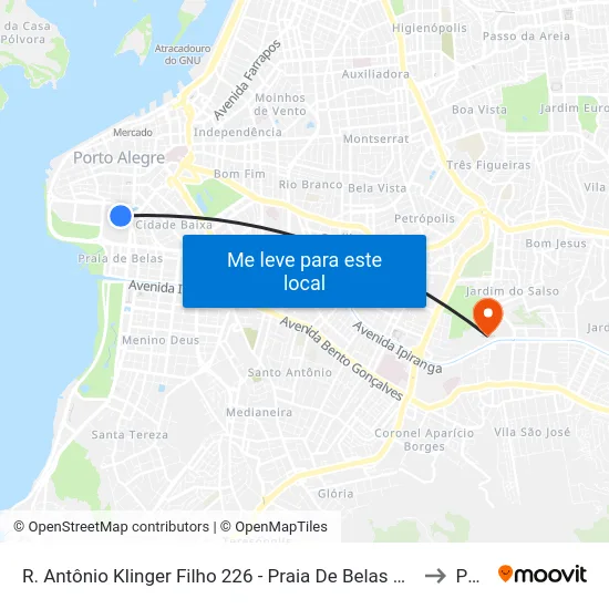 R. Antônio Klinger Filho 226 - Praia De Belas Porto Alegre - Rs Brasil to Pucrs map