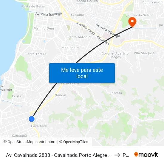 Av. Cavalhada 2838 - Cavalhada Porto Alegre - Rs 91740-000 Brasil to Pucrs map