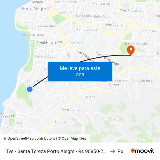 Tvs - Santa Tereza Porto Alegre - Rs 90850-250 Brasil to Pucrs map