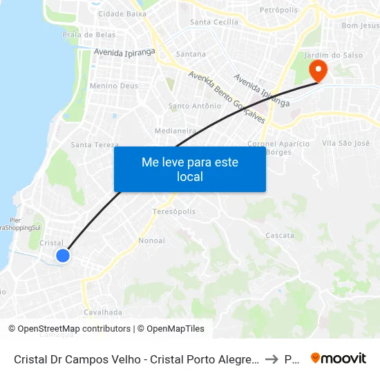 Cristal Dr Campos Velho - Cristal Porto Alegre - Rs 90820-030 Brasil to Pucrs map