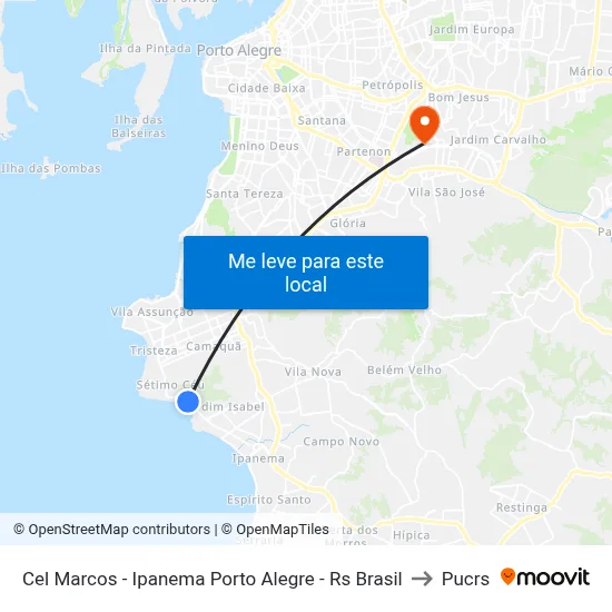 Cel Marcos - Ipanema Porto Alegre - Rs Brasil to Pucrs map