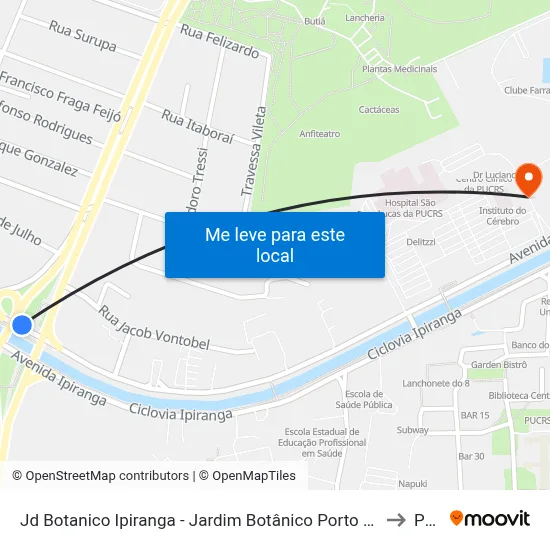 Jd Botanico Ipiranga - Jardim Botânico Porto Alegre - Rs 90450-190 Brasil to Pucrs map