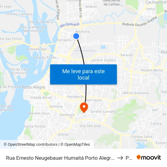Rua Ernesto Neugebauer Humaitá Porto Alegre - Rio Grande Do Sul Brasil to Pucrs map