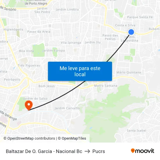 Baltazar De O. Garcia - Nacional Bc to Pucrs map