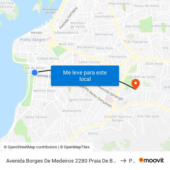 Avenida Borges De Medeiros 2280 Praia De Belas Porto Alegre - Rs 90110-150 Brasil to Pucrs map