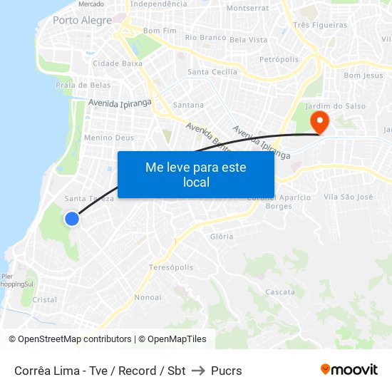 Corrêa Lima - Tve / Record / Sbt to Pucrs map