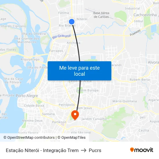 Estação Niterói - Integração Trem to Pucrs map