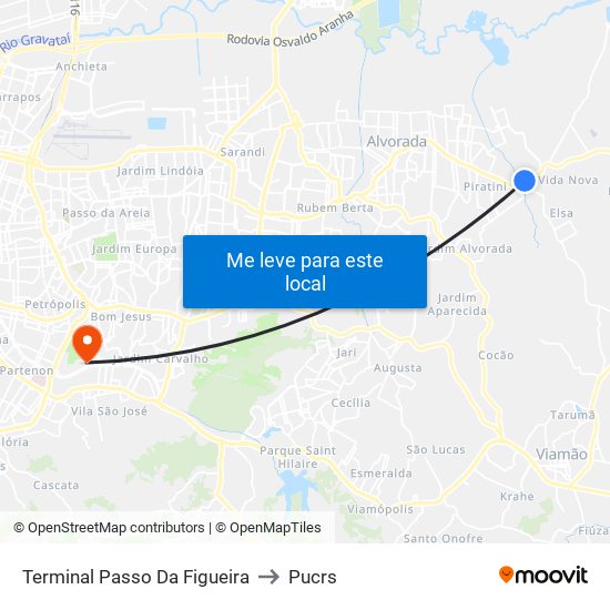 Terminal Passo Da Figueira to Pucrs map