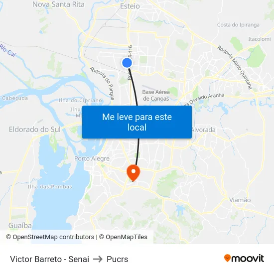 Victor Barreto - Senai to Pucrs map