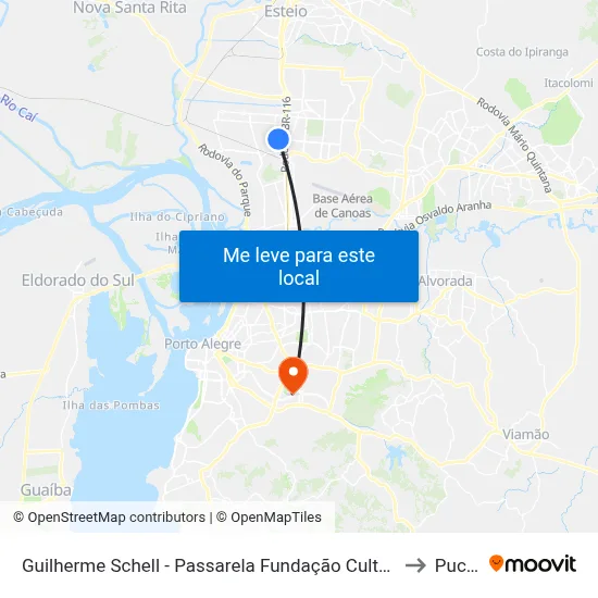 Guilherme Schell - Passarela Fundação Cultural to Pucrs map