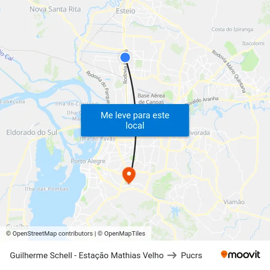 Guilherme Schell - Estação Mathias Velho to Pucrs map