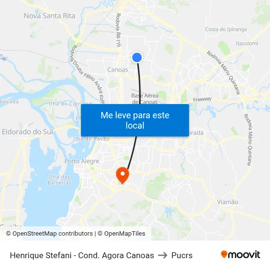 Henrique Stefani - Cond. Agora Canoas to Pucrs map