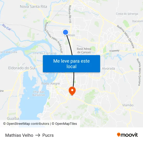 Mathias Velho to Pucrs map