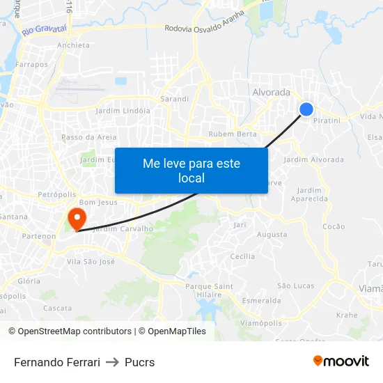 Fernando Ferrari to Pucrs map