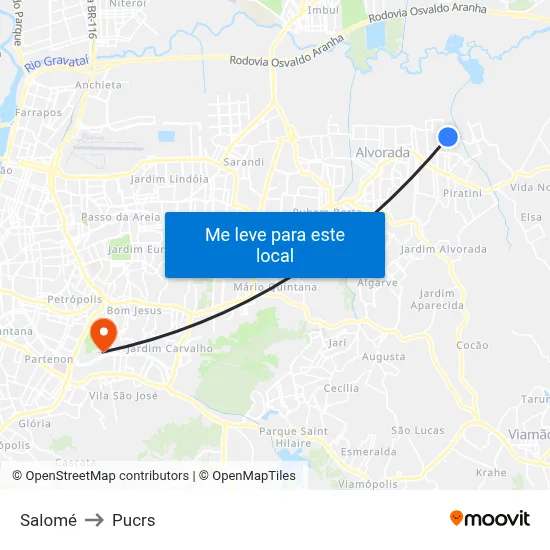 Salomé to Pucrs map