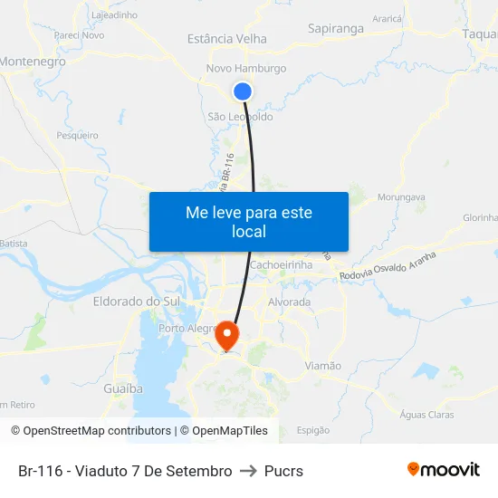 Br-116 - Viaduto 7 De Setembro to Pucrs map