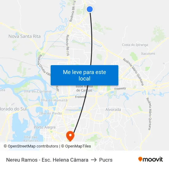 Nereu Ramos - Esc. Helena Câmara to Pucrs map