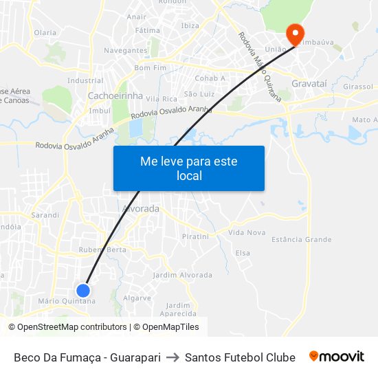 Beco Da Fumaça - Guarapari to Santos Futebol Clube map