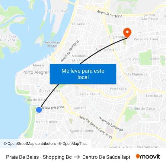 Praia De Belas - Shopping Bc to Centro De Saúde Iapi map