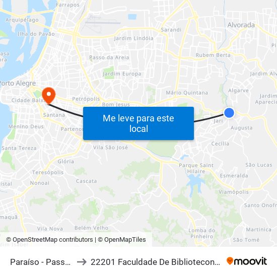 Paraíso - Passo Dornelles to 22201 Faculdade De Biblioteconomia E Comunicação map