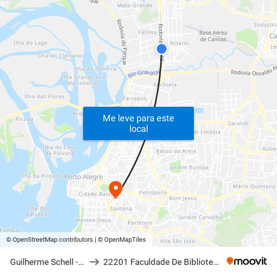 Guilherme Schell - Estação Niterói to 22201 Faculdade De Biblioteconomia E Comunicação map