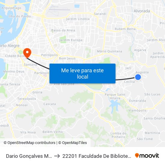 Dario Gonçalves Molho - Parada 19 to 22201 Faculdade De Biblioteconomia E Comunicação map