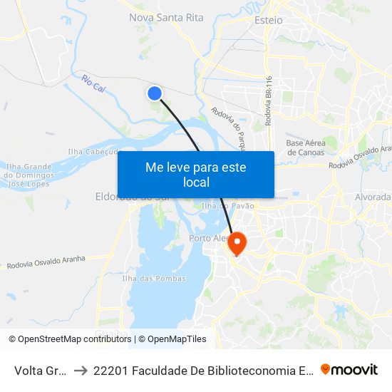 Volta Grande to 22201 Faculdade De Biblioteconomia E Comunicação map