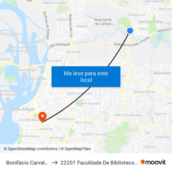 Bonifácio Carvalho Bernardes to 22201 Faculdade De Biblioteconomia E Comunicação map