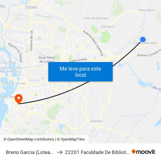 Breno Garcia (Loteamento Breno Garcia) to 22201 Faculdade De Biblioteconomia E Comunicação map