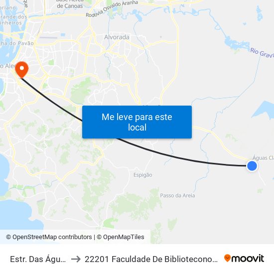 Estr. Das Águas Claras to 22201 Faculdade De Biblioteconomia E Comunicação map