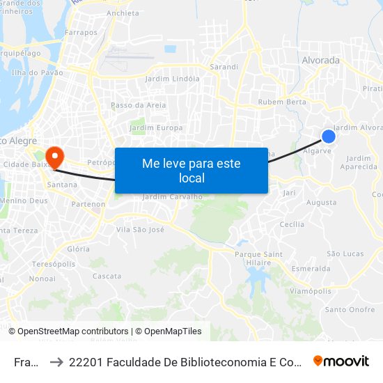 Frades to 22201 Faculdade De Biblioteconomia E Comunicação map