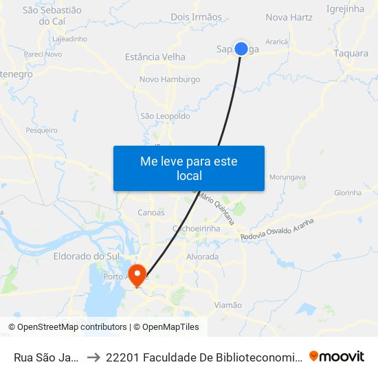 Rua São Jacó, 300 to 22201 Faculdade De Biblioteconomia E Comunicação map