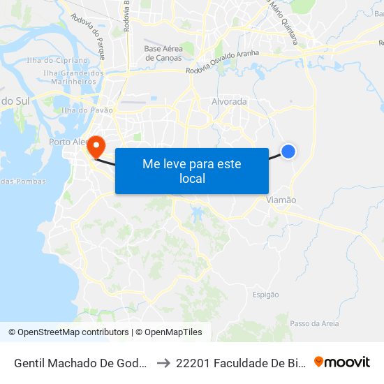 Gentil Machado De Godoy - Centro De Pesquisa Viamão to 22201 Faculdade De Biblioteconomia E Comunicação map