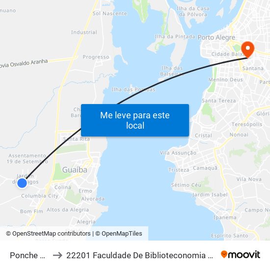Ponche Verde to 22201 Faculdade De Biblioteconomia E Comunicação map