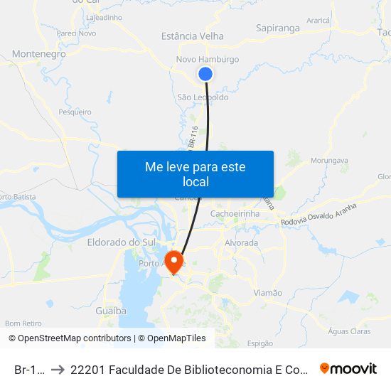 Br-116 to 22201 Faculdade De Biblioteconomia E Comunicação map