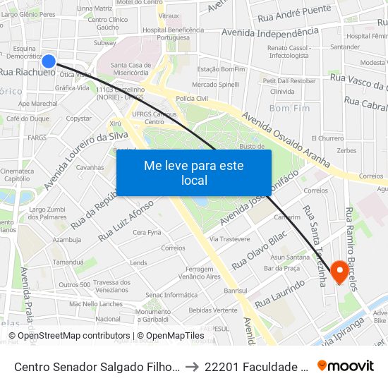 Centro Senador Salgado Filho - Centro Histórico Porto Alegre - Rs 90010-020 Brasil to 22201 Faculdade De Biblioteconomia E Comunicação map