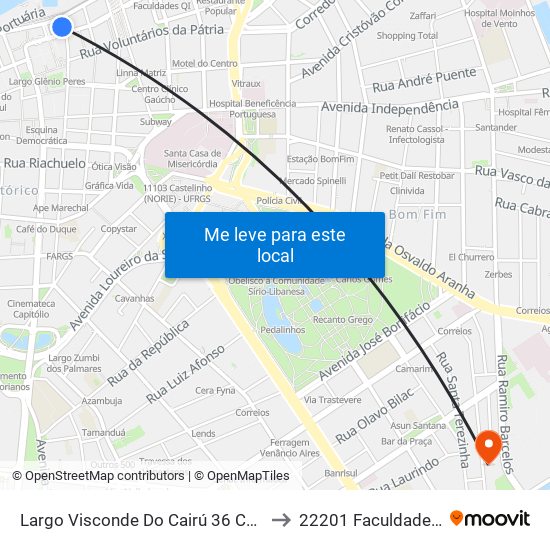 Largo Visconde Do Cairú 36 Centro Histórico Porto Alegre - Rio Grande Do Sul 90090 Brasil to 22201 Faculdade De Biblioteconomia E Comunicação map